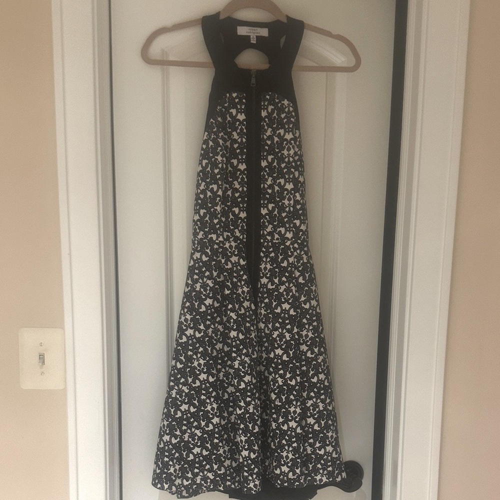 NWT  Robert Rodriquez Black and White Halter Dress - Picture 2 of 7